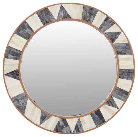 bone inlay round mirror.